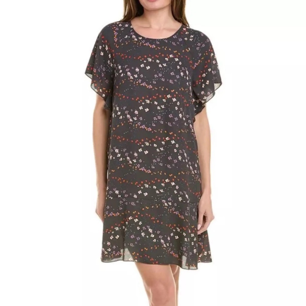 CAbi Dark Gray Floral Mini Skirt